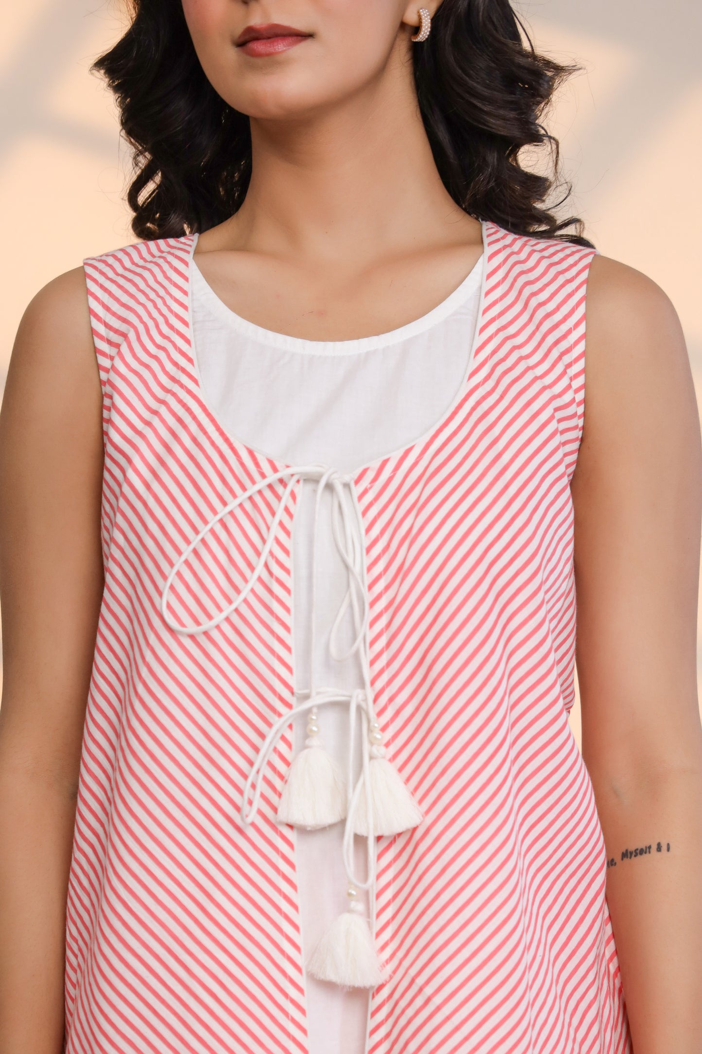 Ballet Pink Cotton Hand Block Printed Co- Ord Set