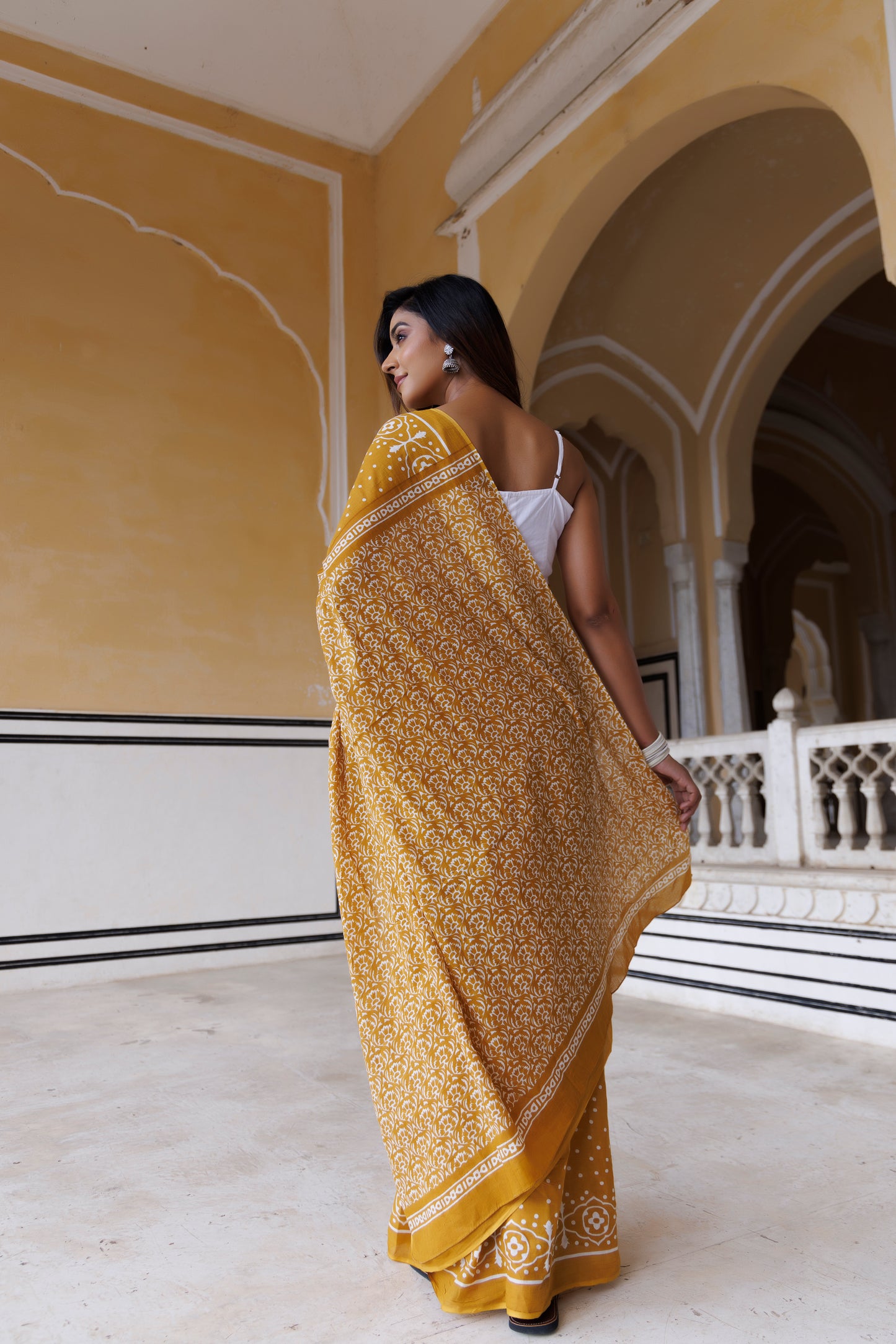 Spicy Traditional Jaipuri Printed Cotton Saree