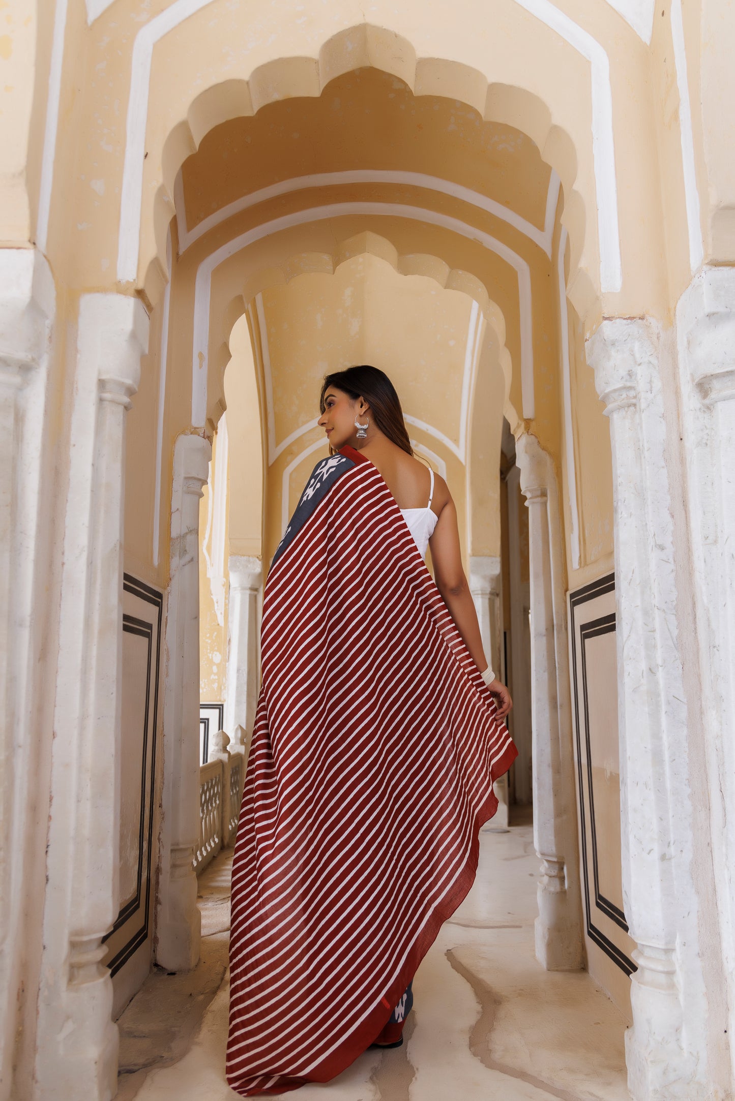 Stormy Grey Traditional Jaipuri Printed Saree