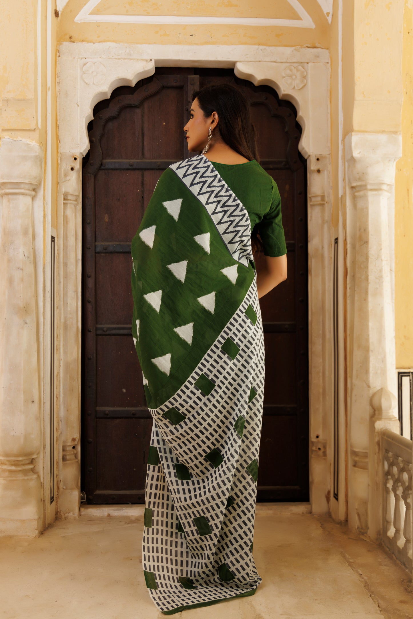 Savvy Green Traditional Jaipuri Printed Saree