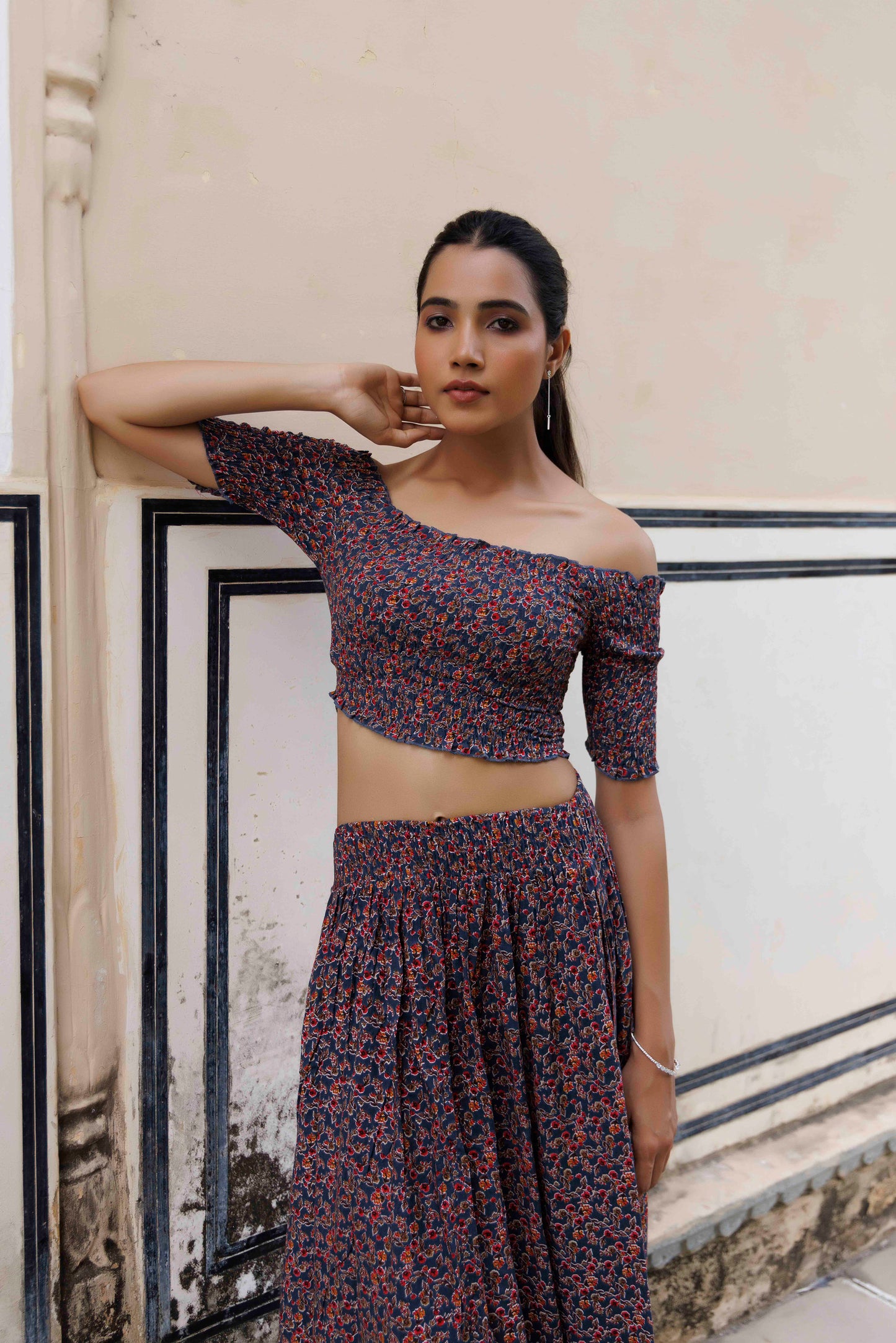 Elyse Navy Blue Printed Co-Ord Set