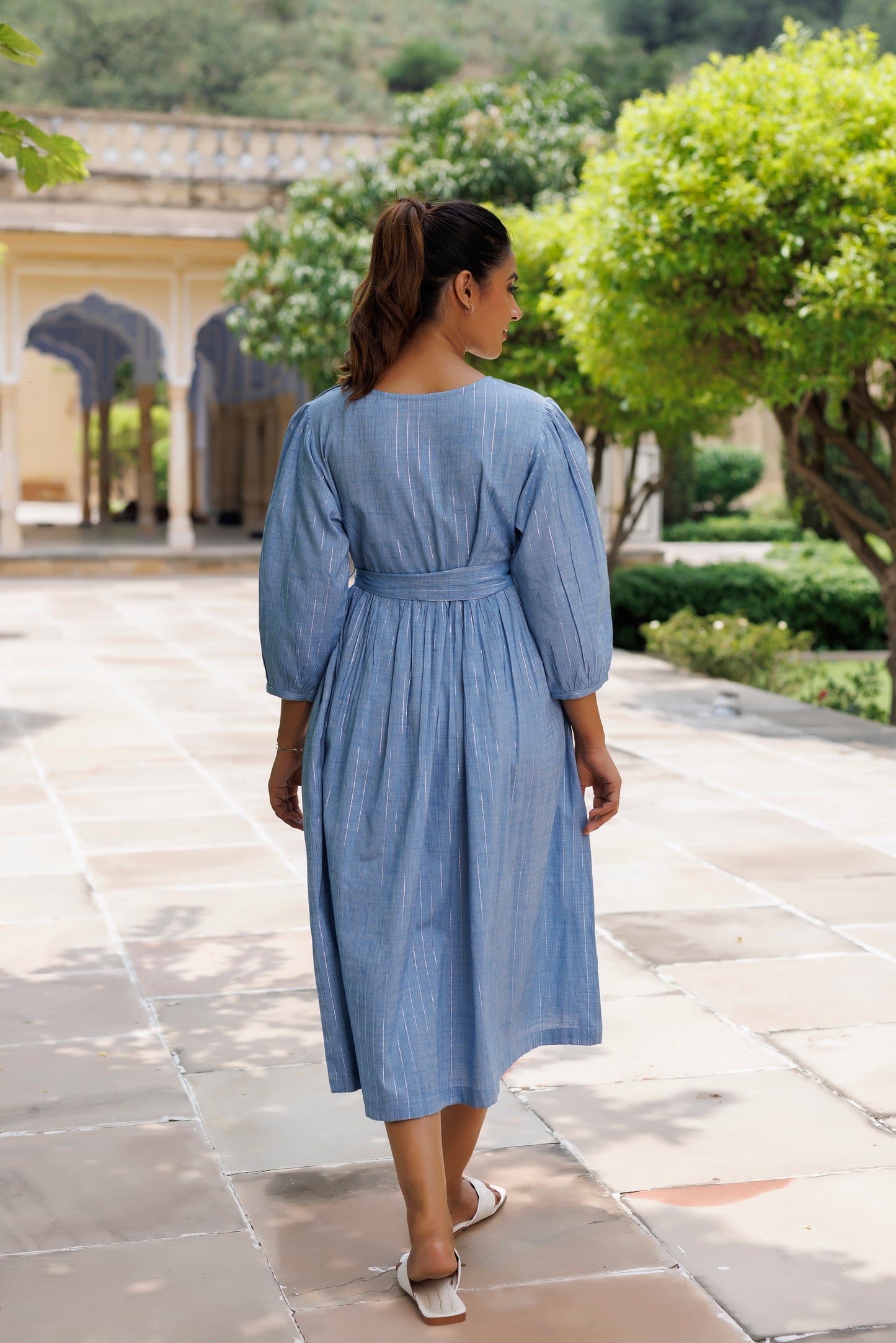 Denim Blue Lurex Dress