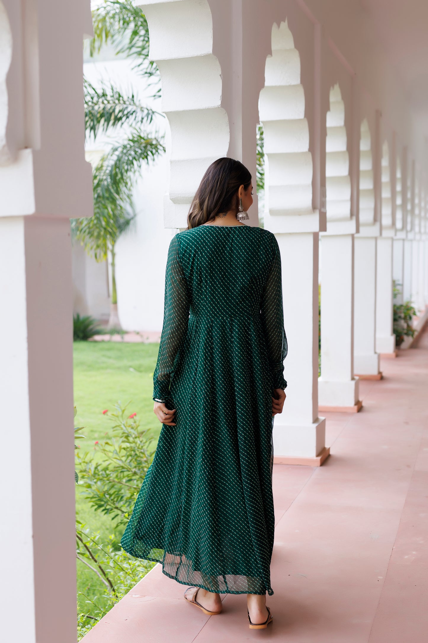 Green Leheriya Kurta