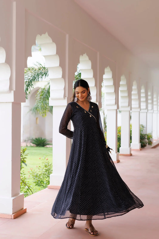 Black Leheriya Kurta Ragavi