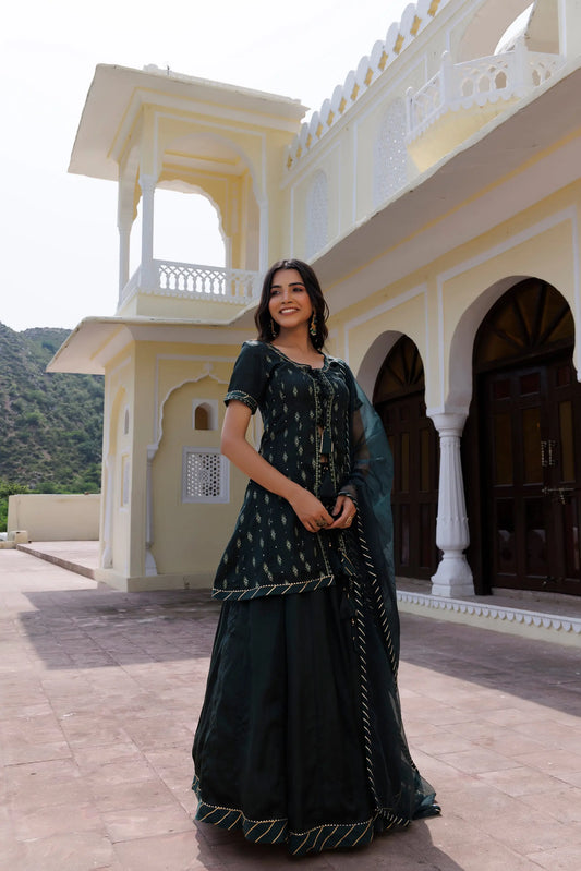 Mountain Green Lehenga Set Ragavi