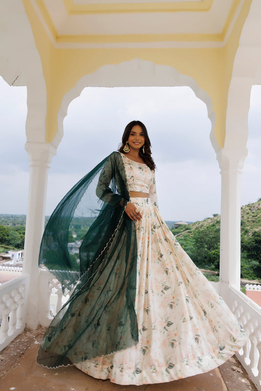 Champagne Lehenga Set