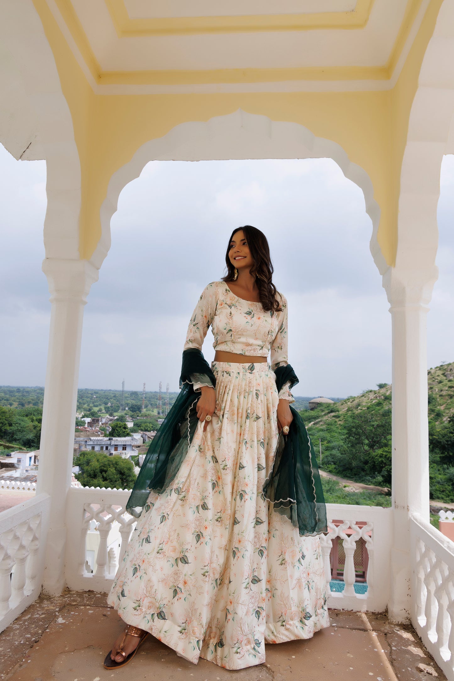 Champagne Lehenga Set