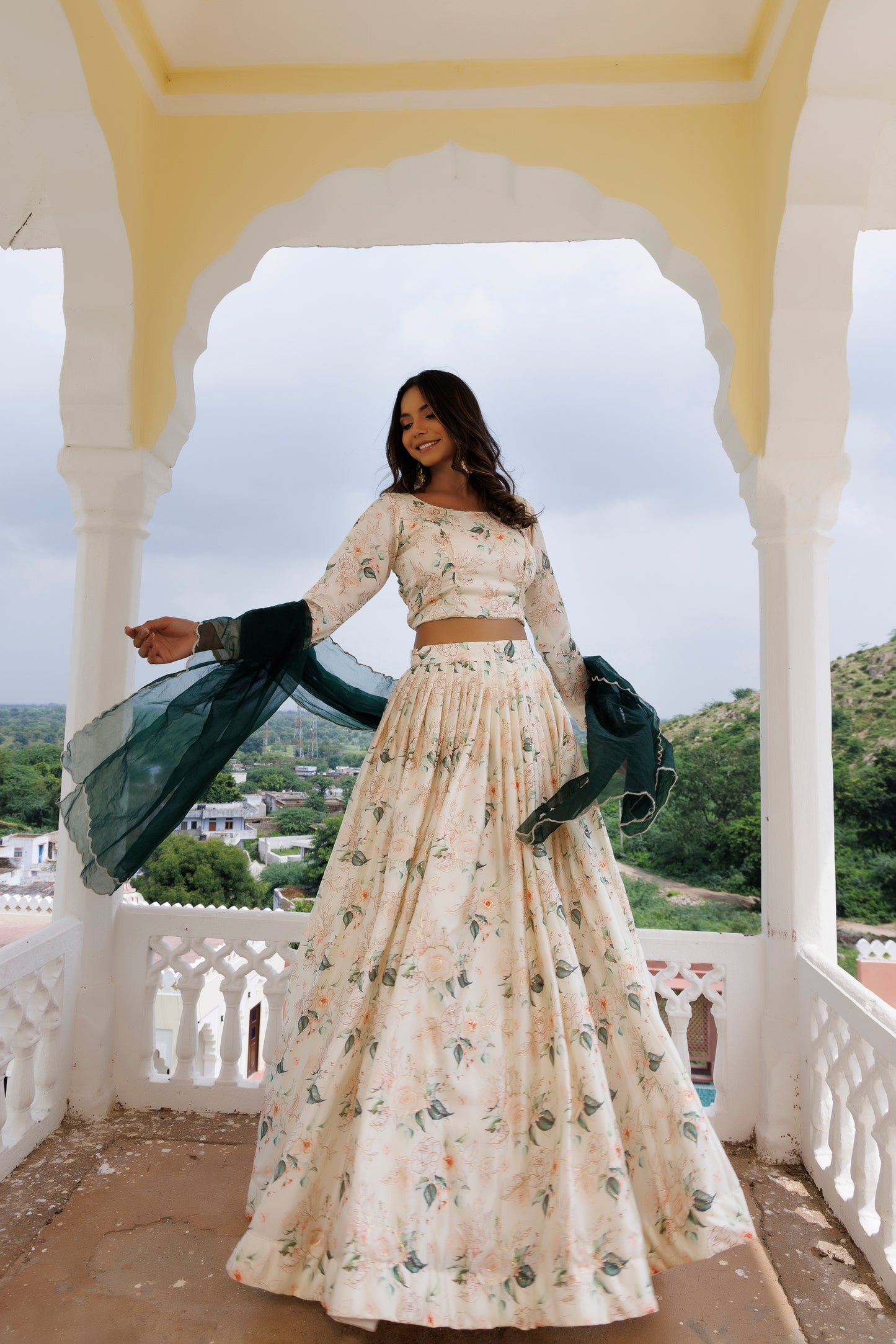 Champagne Lehenga Set