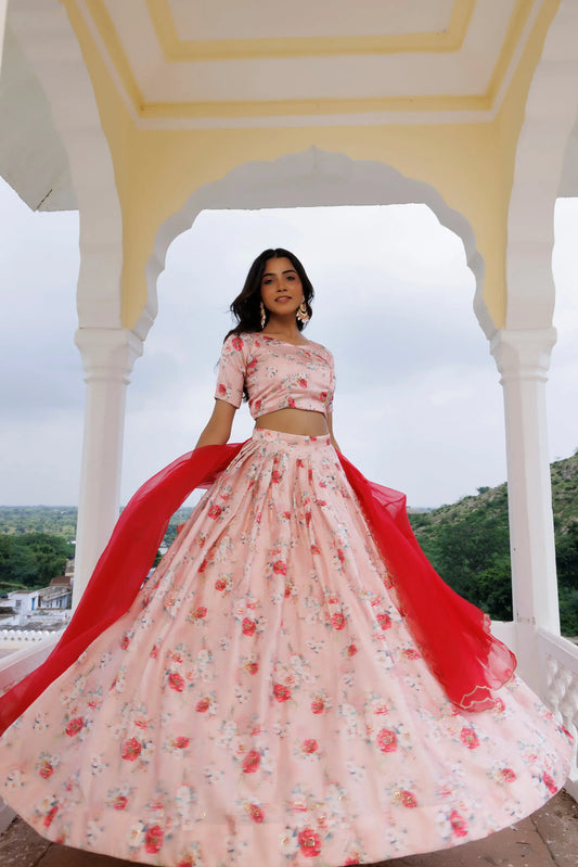 Calcite Pink Lehenga Set Ragavi