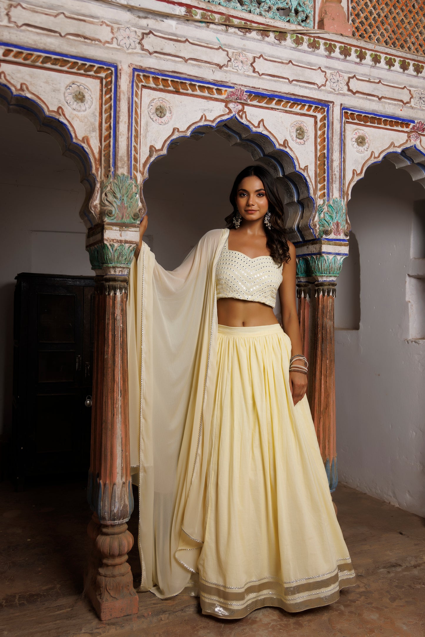 Mellow Yellow Embroidered Lehenga Set
