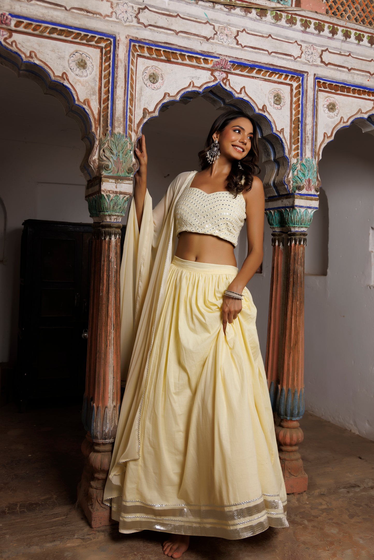 Mellow Yellow Embroidered Lehenga Set