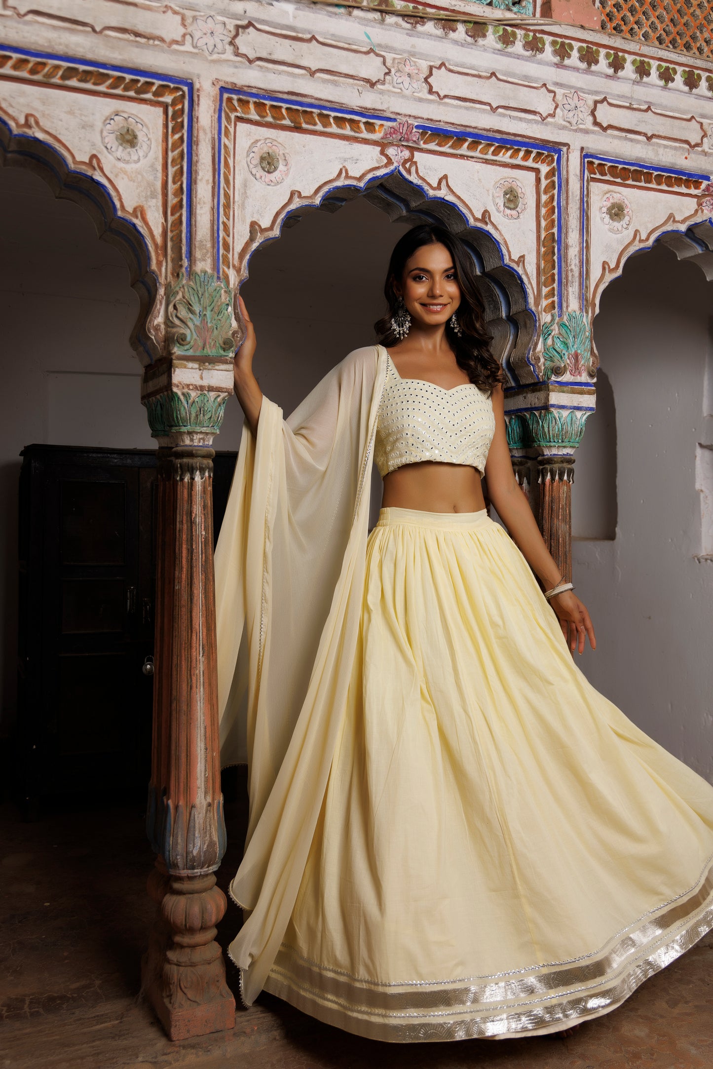 Mellow Yellow Embroidered Lehenga Set