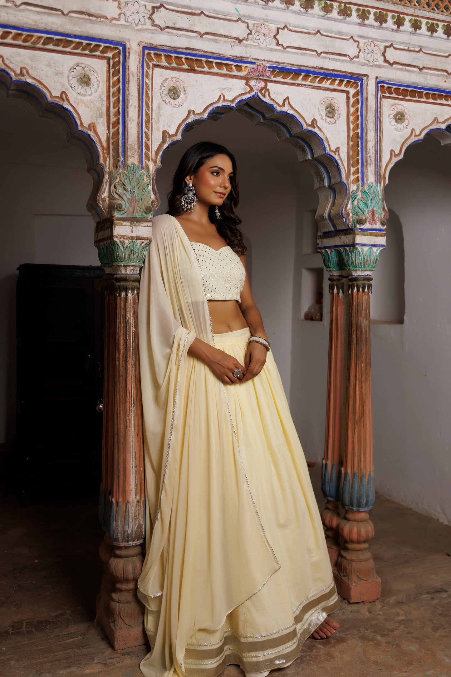 Mellow Yellow Embroidered Lehenga Set