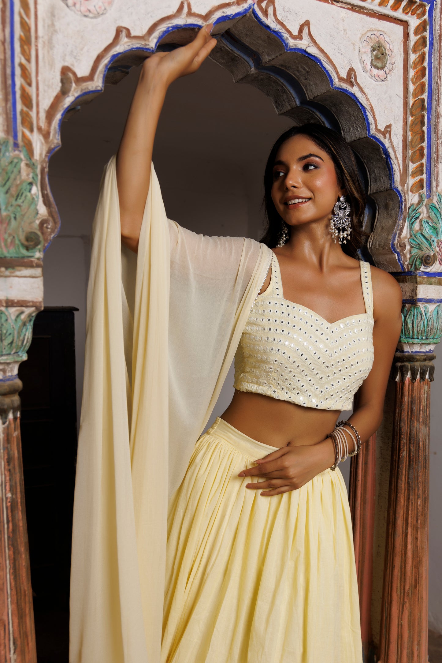 Mellow Yellow Embroidered Lehenga Set