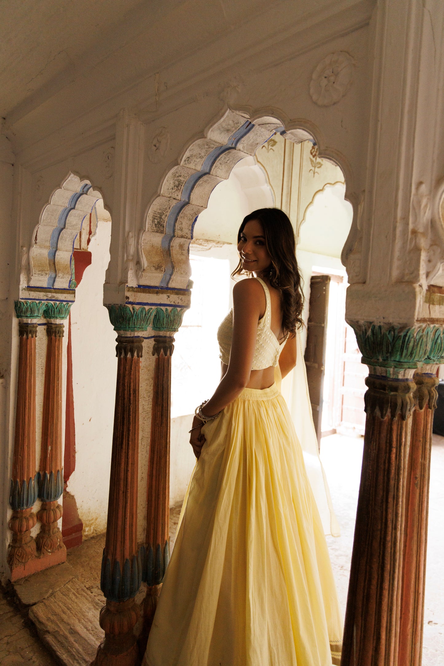 Mellow Yellow Embroidered Lehenga Set