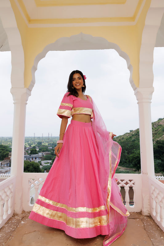 Calypso Coral Pink Lehenga Set
