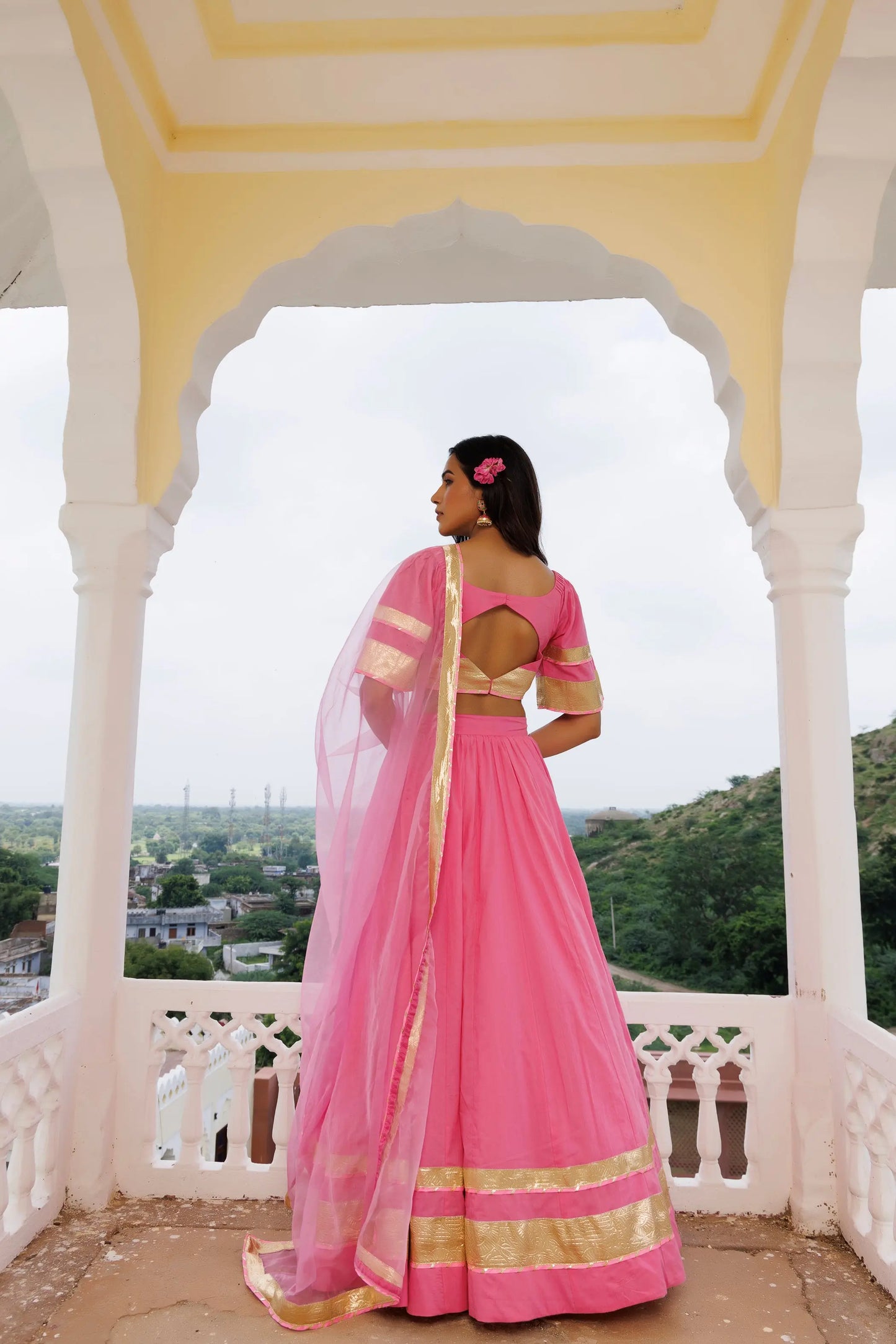Calypso Coral Pink Lehenga Set Ragavi