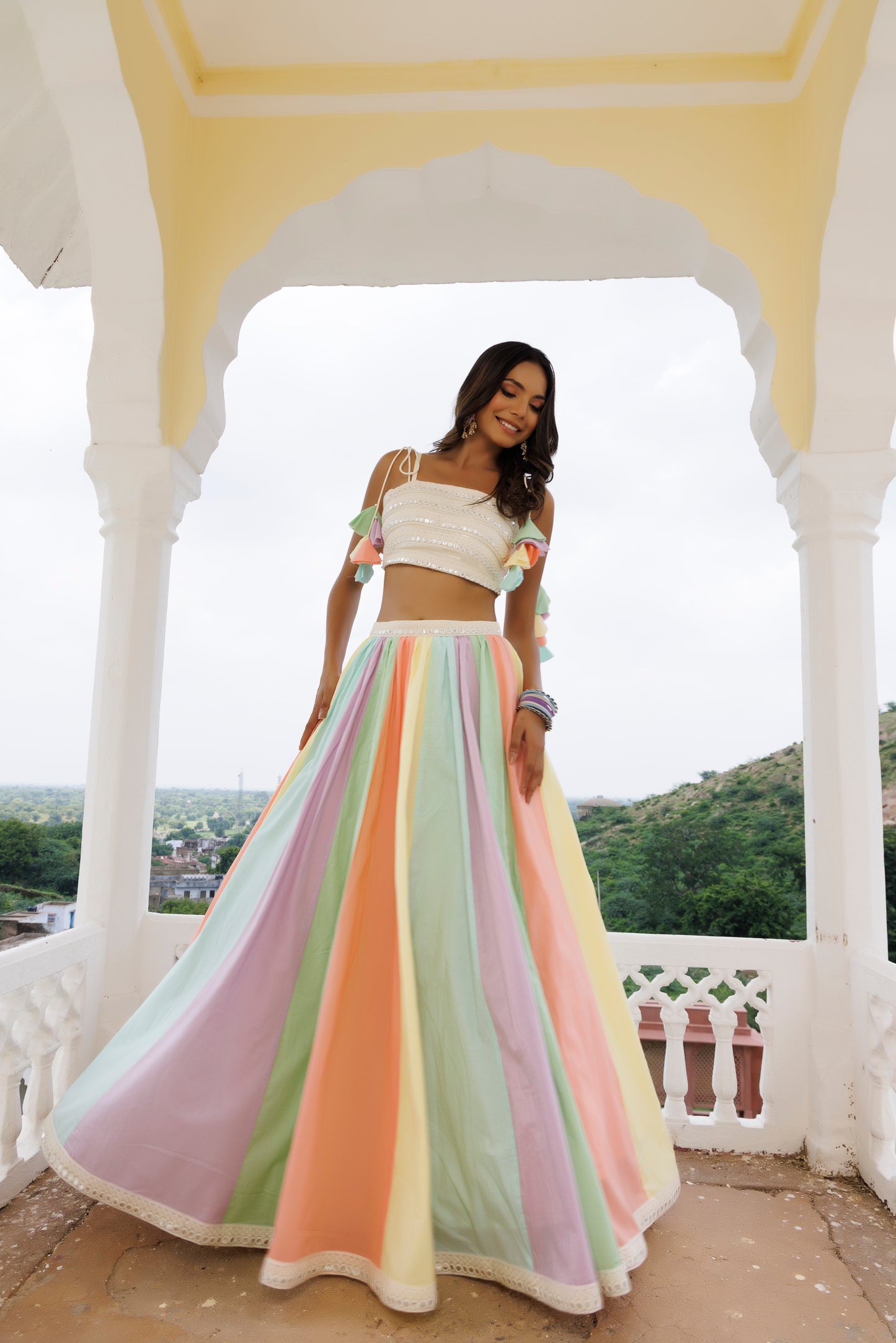 Lacey Multicolour Lehenga Set