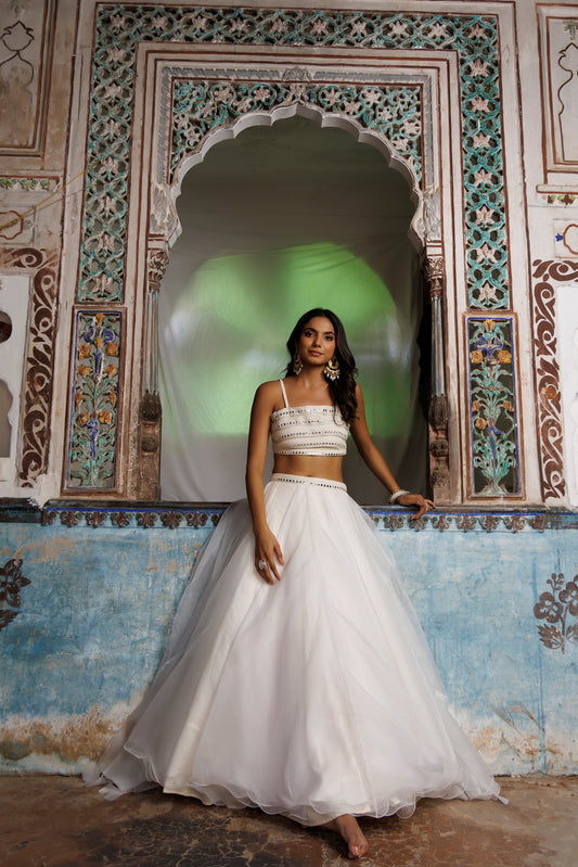 Ethereal White Lehenga Set
