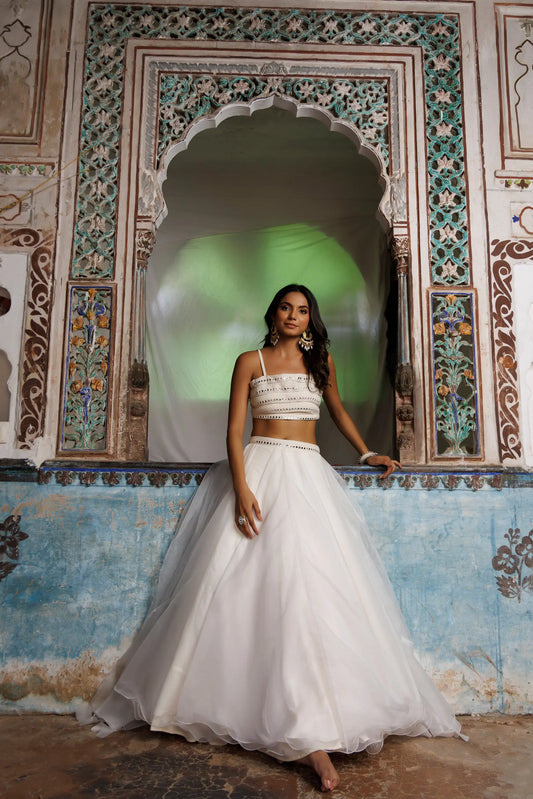 Ethereal White Lehenga Set Ragavi