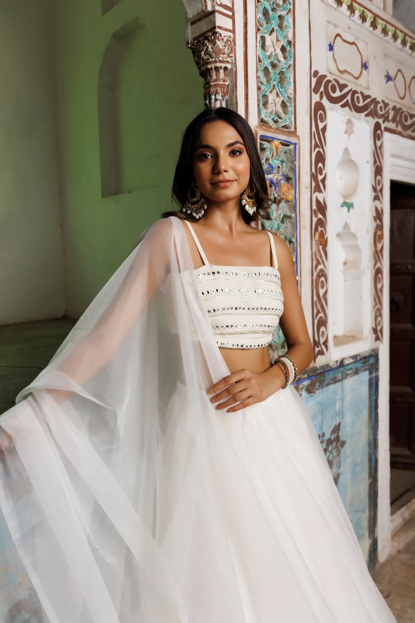 Ethereal White Lehenga Set Ragavi