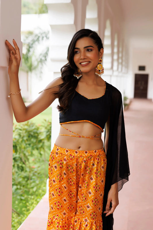 Amber Yellow Patola Co-ord Set Ragavi