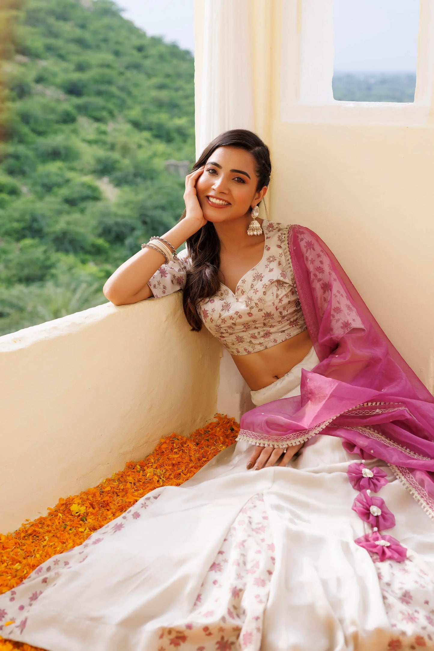 Dove Grey Purple Lehenga Set Ragavi
