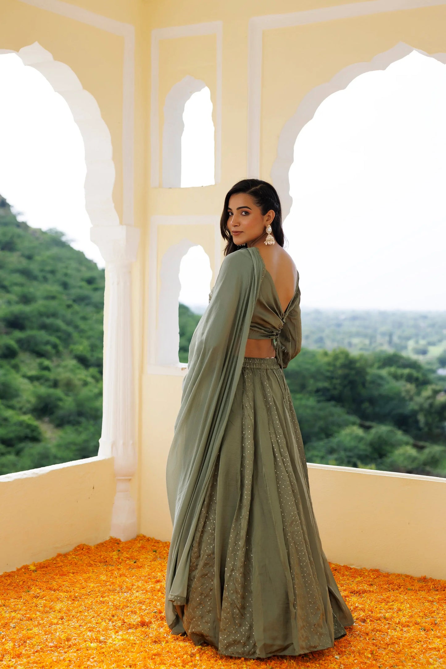 Aqua Foam Green Lehenga Set Ragavi