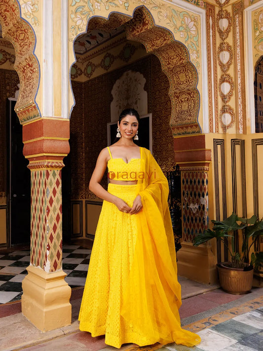 Sunstruck Chikankari Lehenga Set - Ragavi