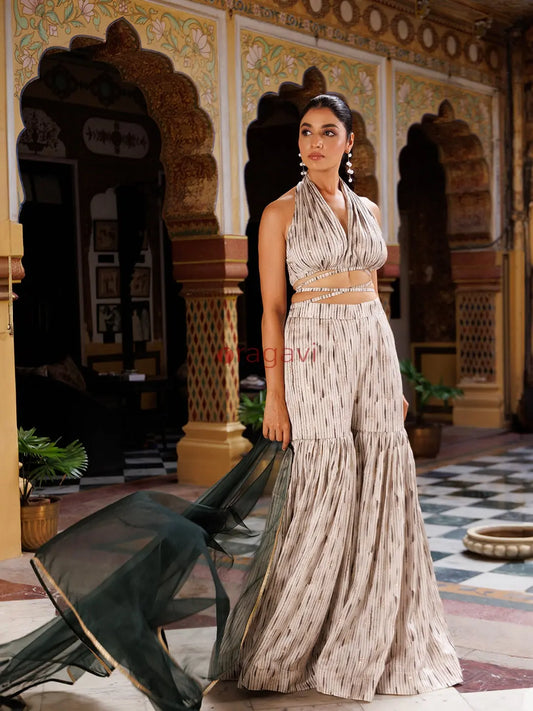 Northern Droplet Grey Green Co- Ord Set - Ragavi