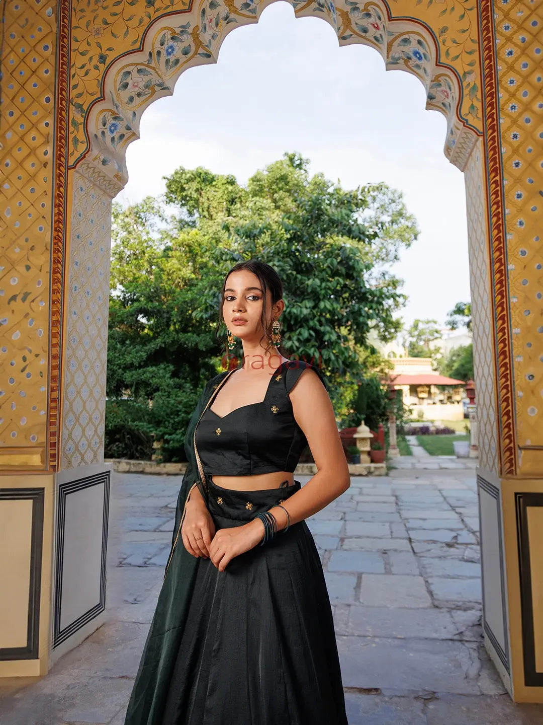 Green Bay Embroidered Silk Lehenga Set - Ragavi