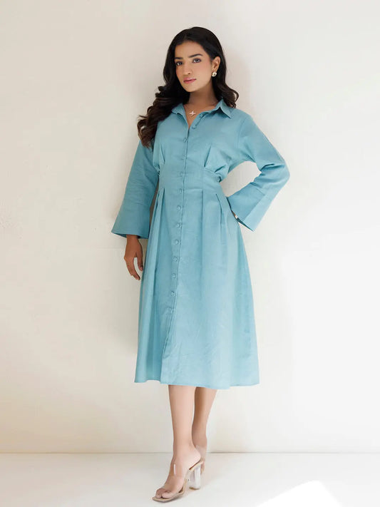 Asher Blue Midi Dress Ragavi