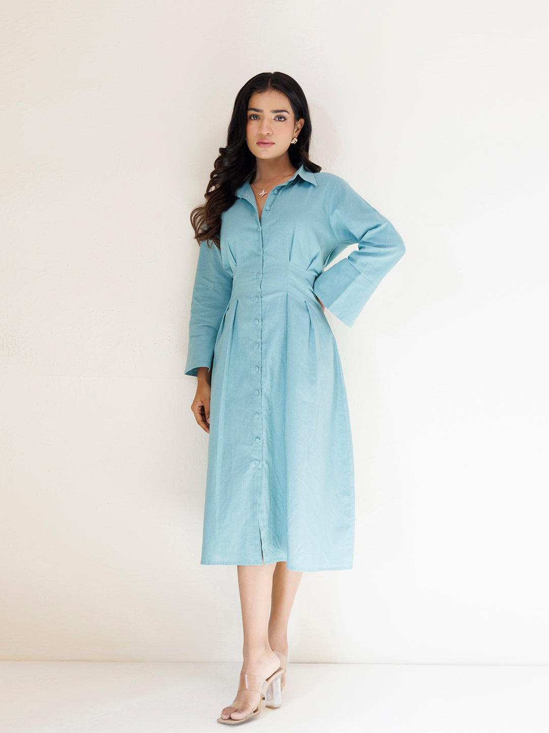 Asher Blue Midi Dress