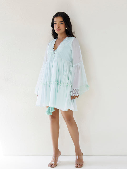 Blue Flox Chiffon Dress