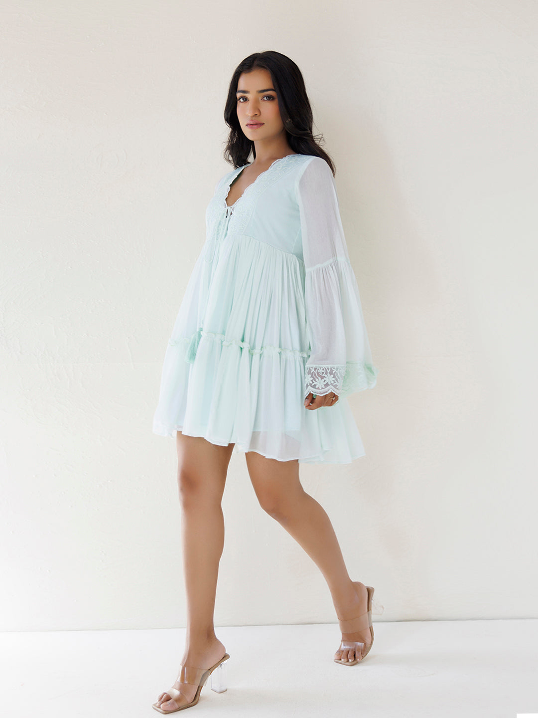 Blue Flox Chiffon Dress