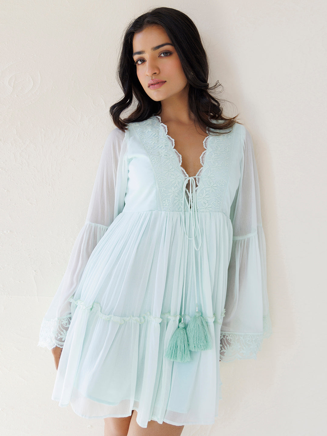 Blue Flox Chiffon Dress