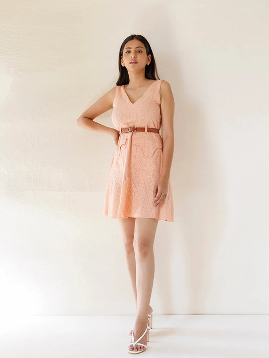 Nude Phoenix Cotton Schiffli Dress Ragavi