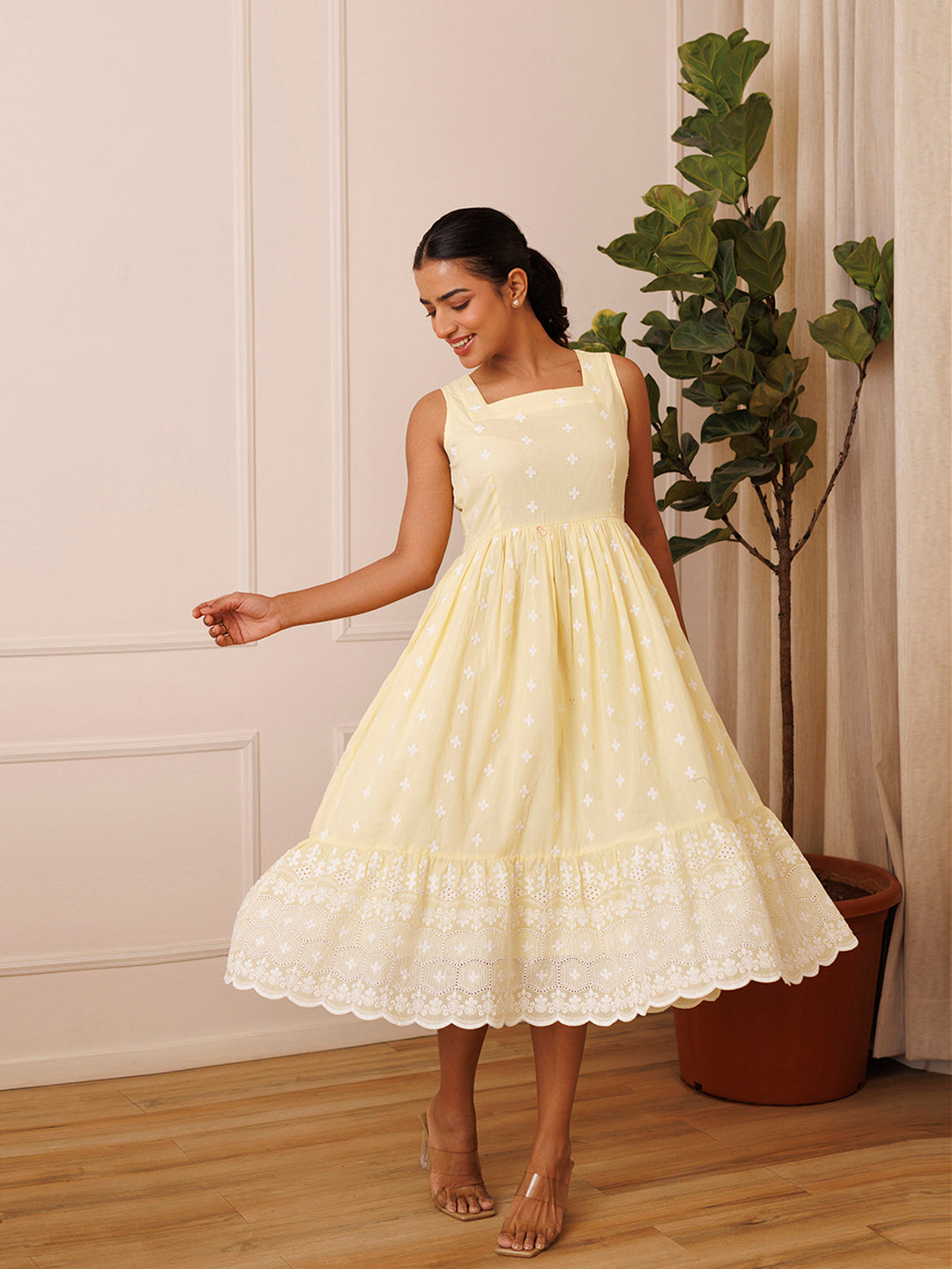 Daffodil Yellow Cotton Dress