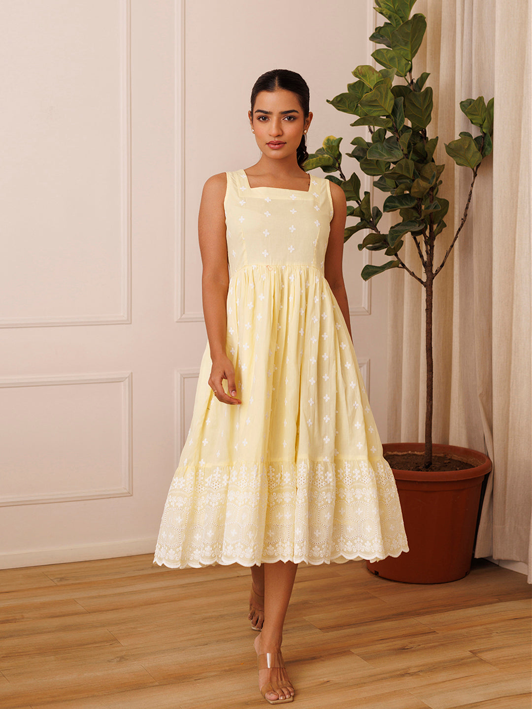 Daffodil Yellow Cotton Dress