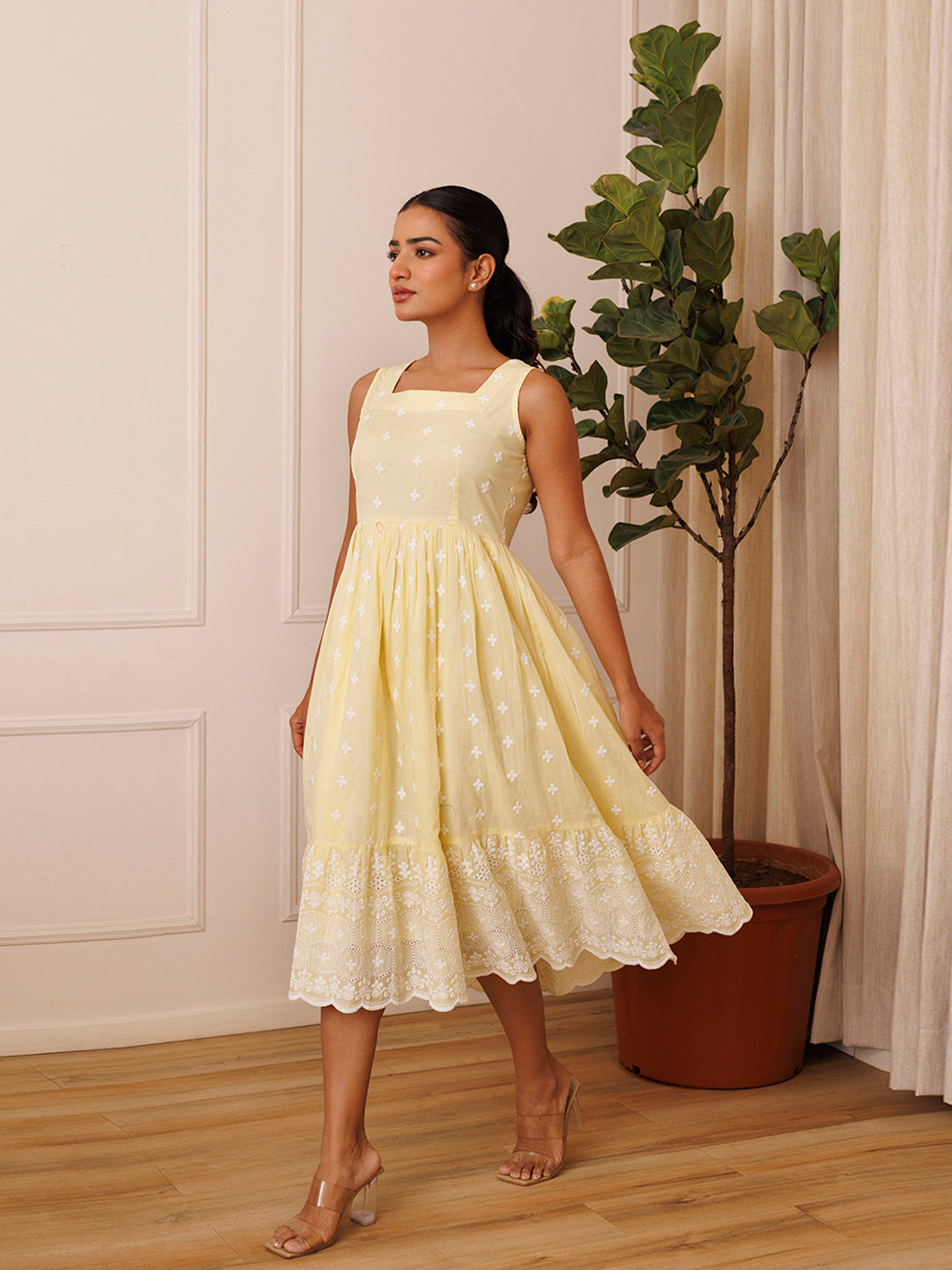 Daffodil Yellow Cotton Dress