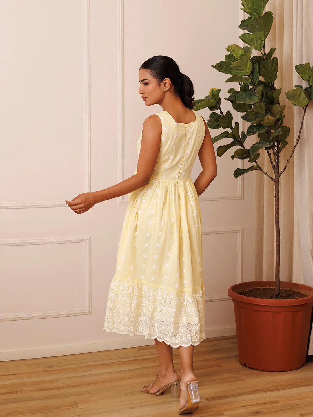 Daffodil Yellow Cotton Dress Ragavi