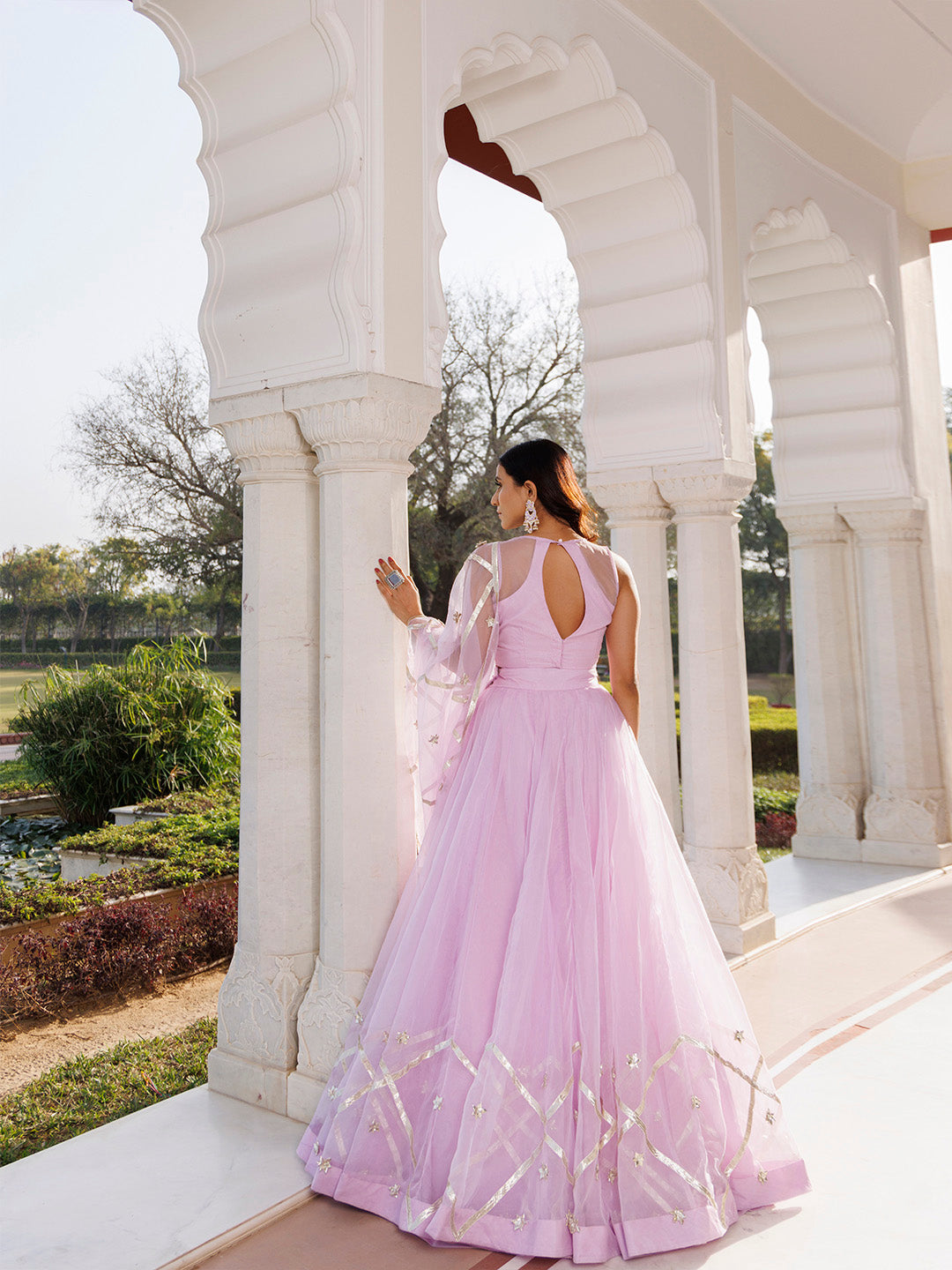Petal Purple Organza Lehenga Set
