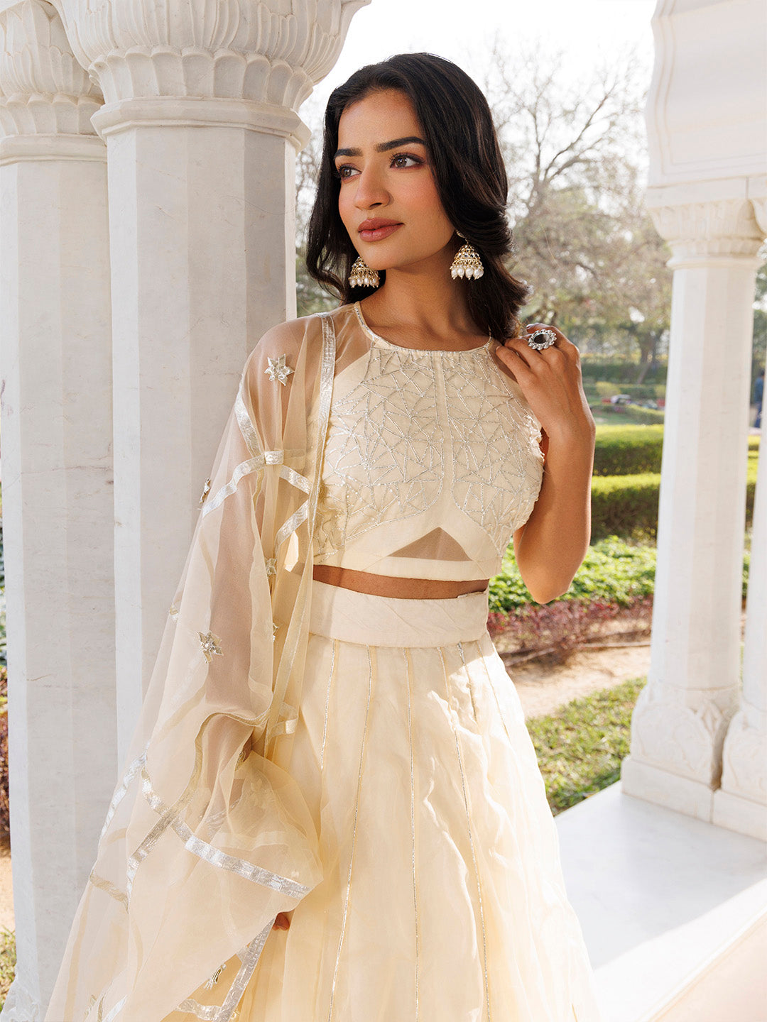 Petal Yellow Organza Lehenga Set