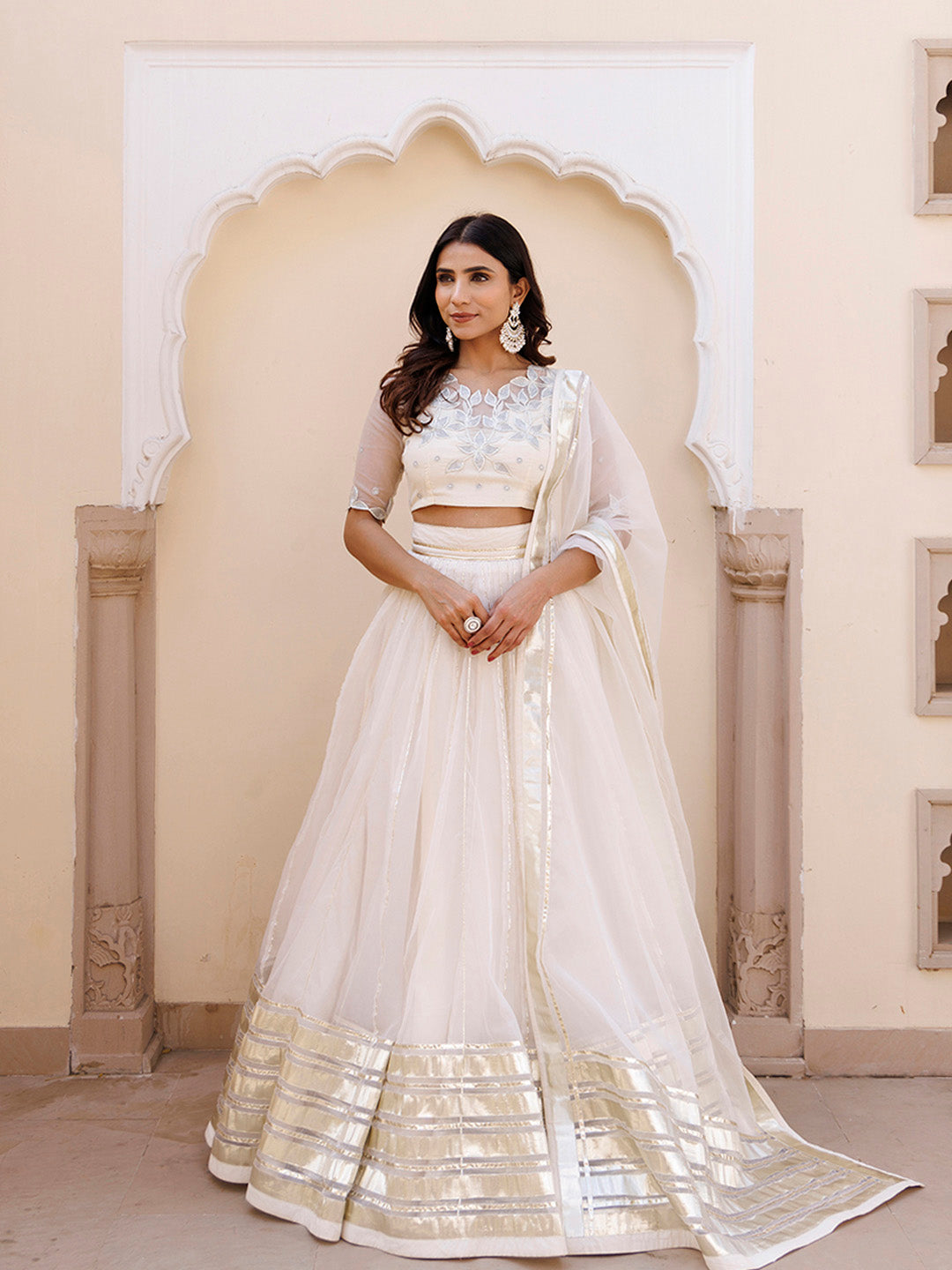 White Whisper Organza Lehenga Set