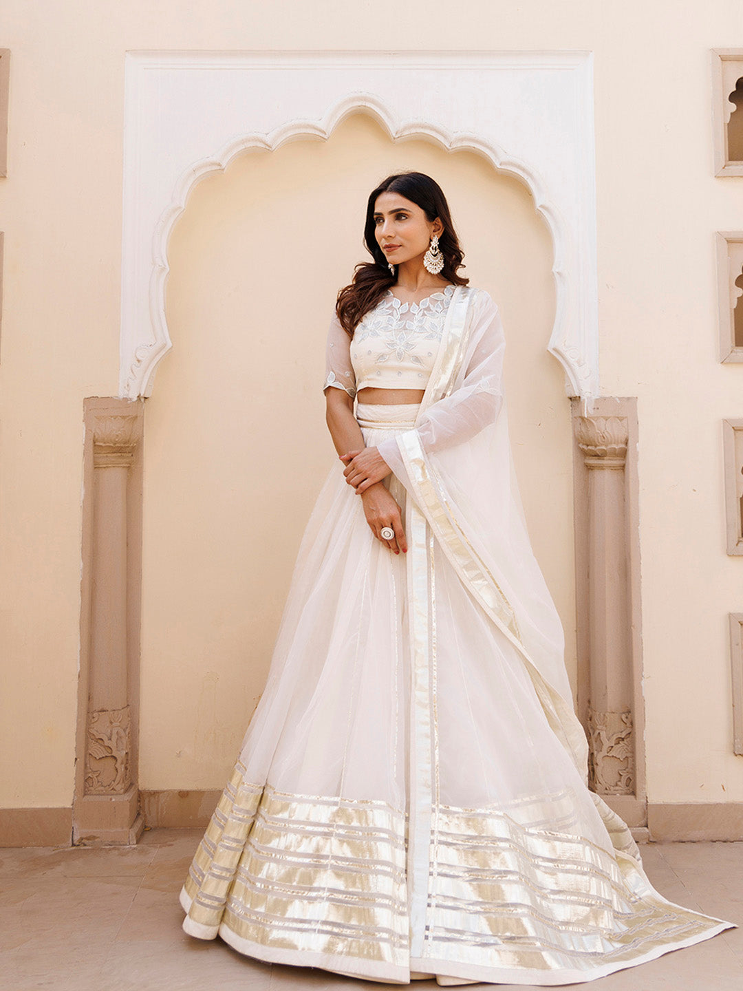 White Whisper Organza Lehenga Set