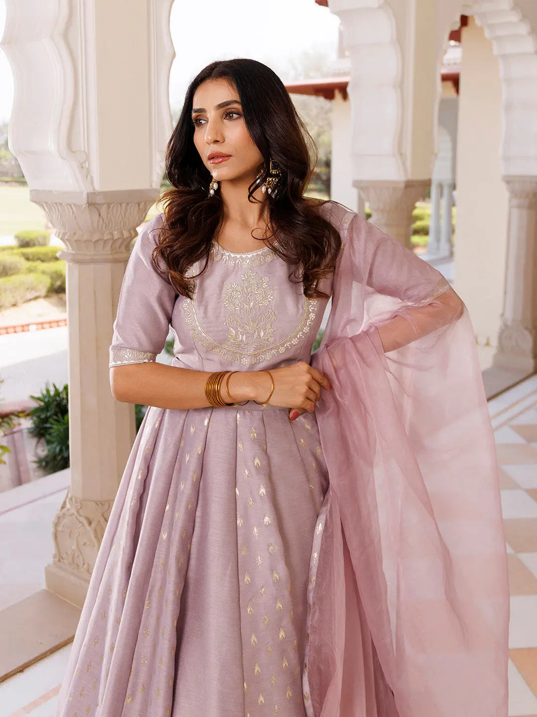 Deauville Mauve Purple Chanderi Lehenga set RAGAVI