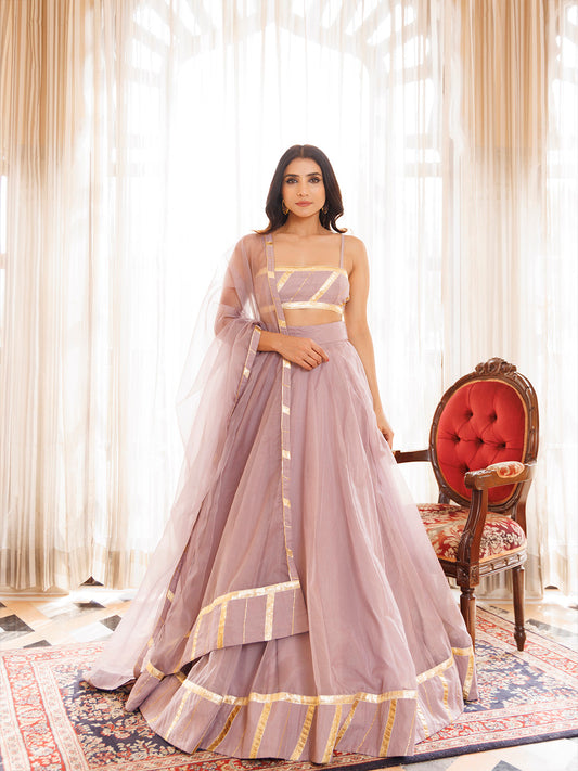 Lilac Ash Lehenga Set