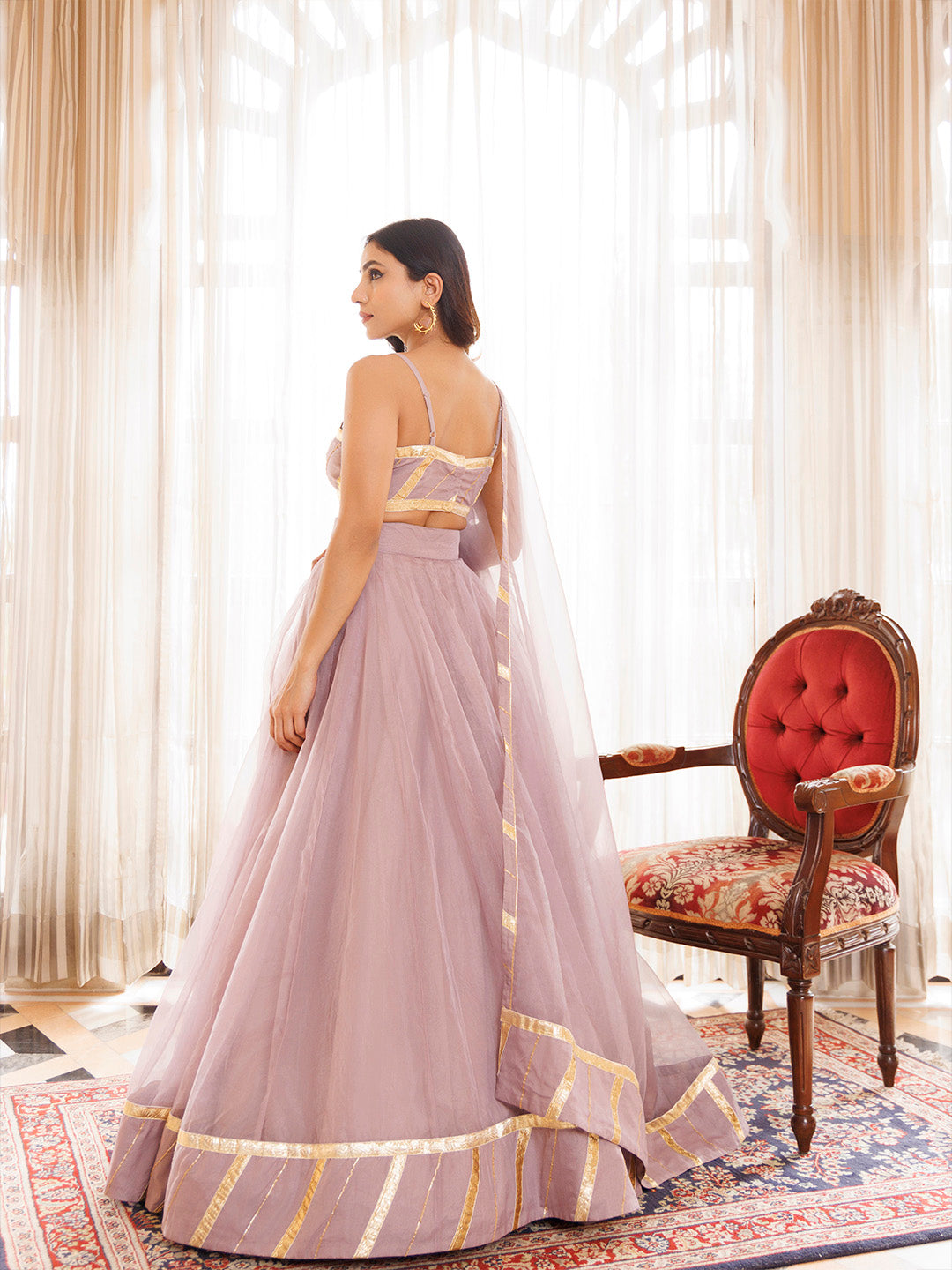 Lilac Ash Lehenga Set