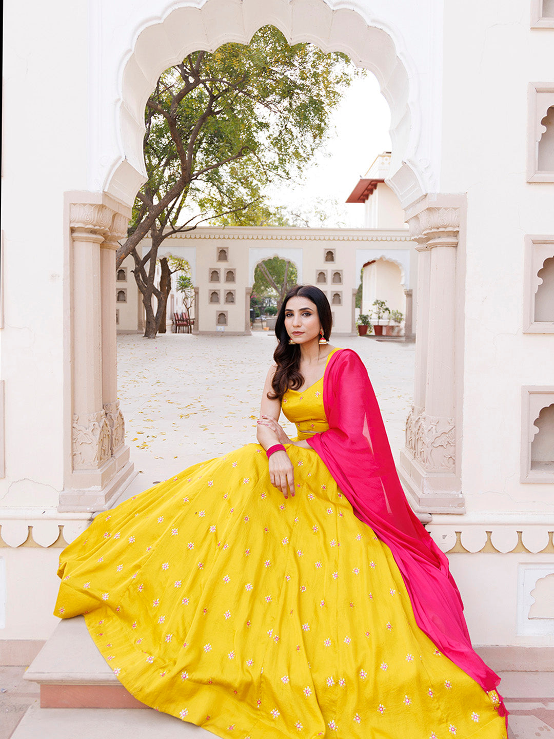 Nugget Gold Silk Lehenga Set
