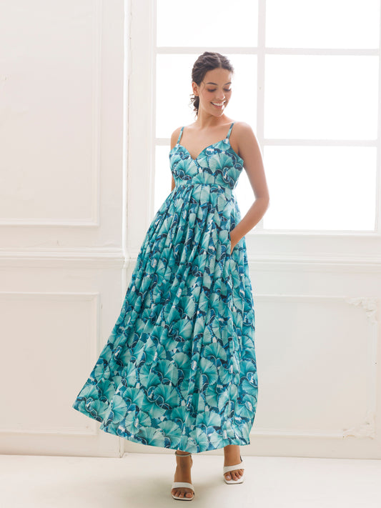 Water Garden Green Maxi Dress